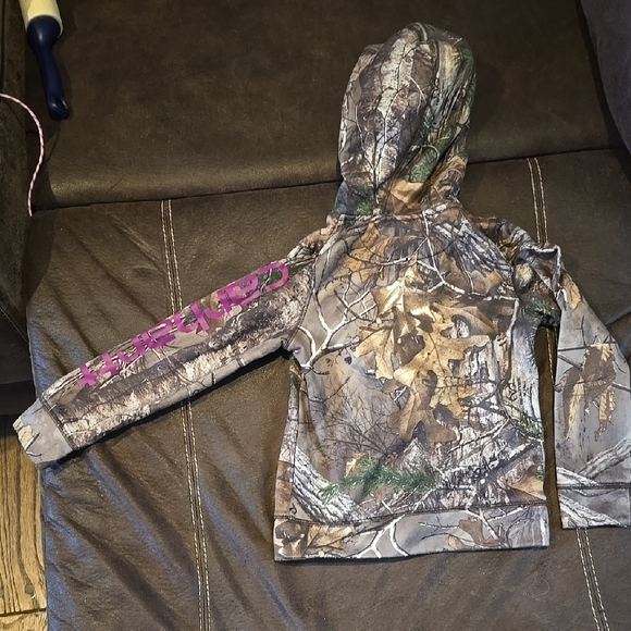 Kids Camouflage Hoodie with Purple Lining - Picture 3 of 3